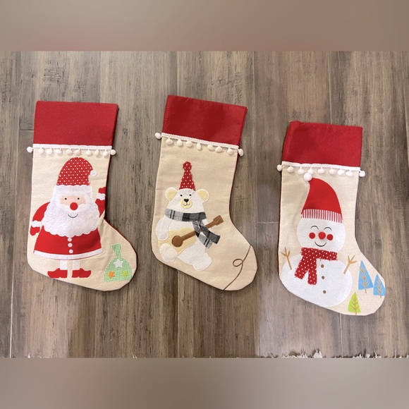 Other - 3 NEW without tag 17 inch country Christmas stockings